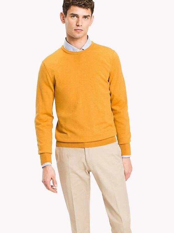 Fitted Style Mustard Plain Full Sleeves Jersey